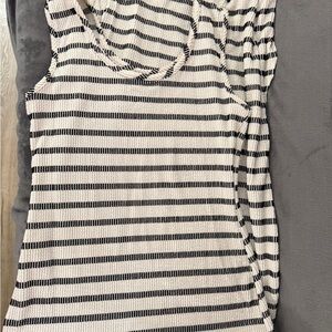 Pinkblush Black and ivory Striped Maxi Dress